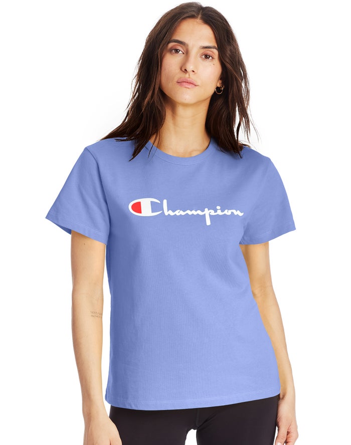 Champion Womens T-Shirt NZ - Heritage Blue ( 5948-IMYQF )